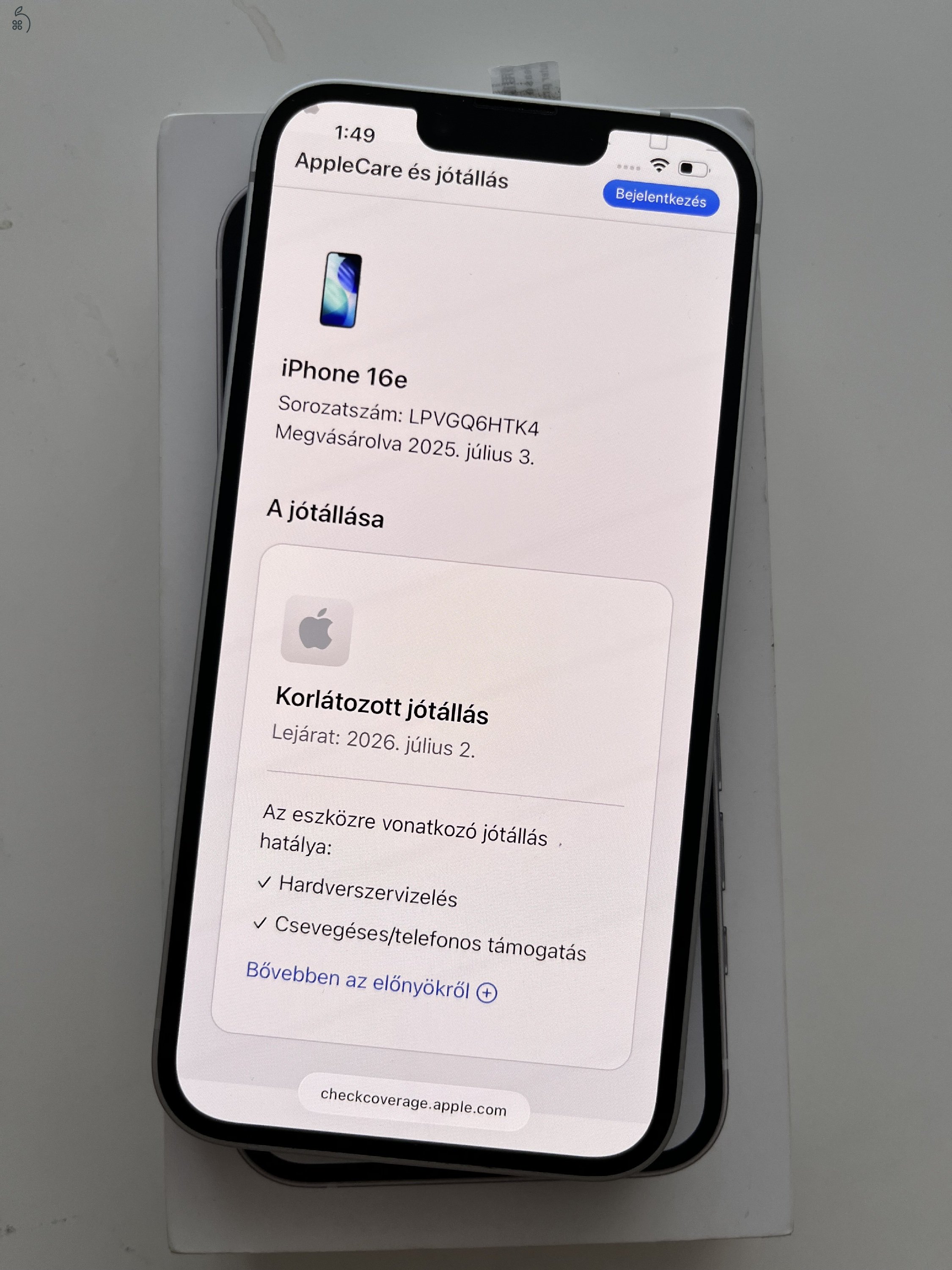 iPhone 16e 128GB Apple garancia! Akku 100%!