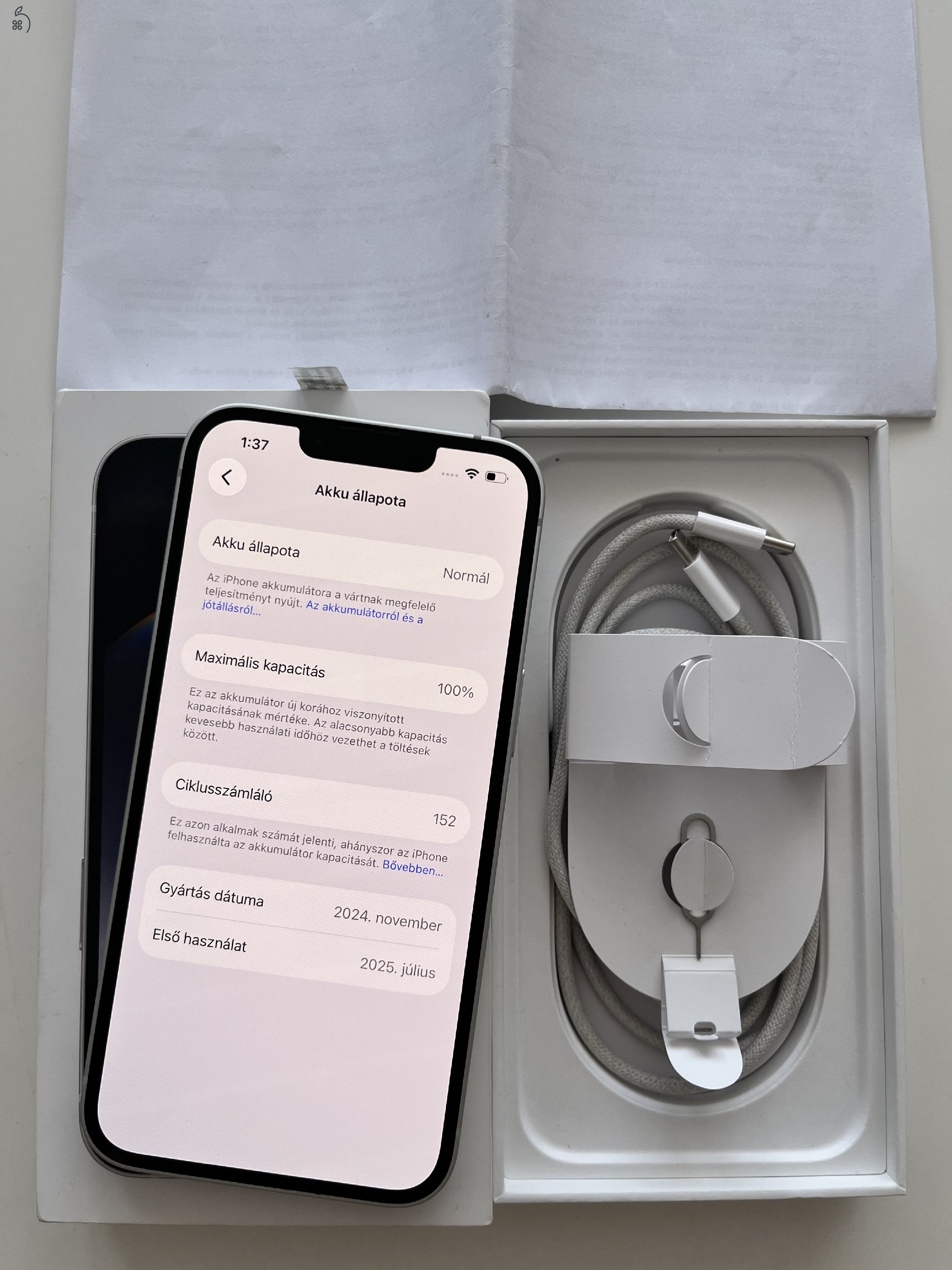 iPhone 16e 128GB Apple garancia! Akku 100%!