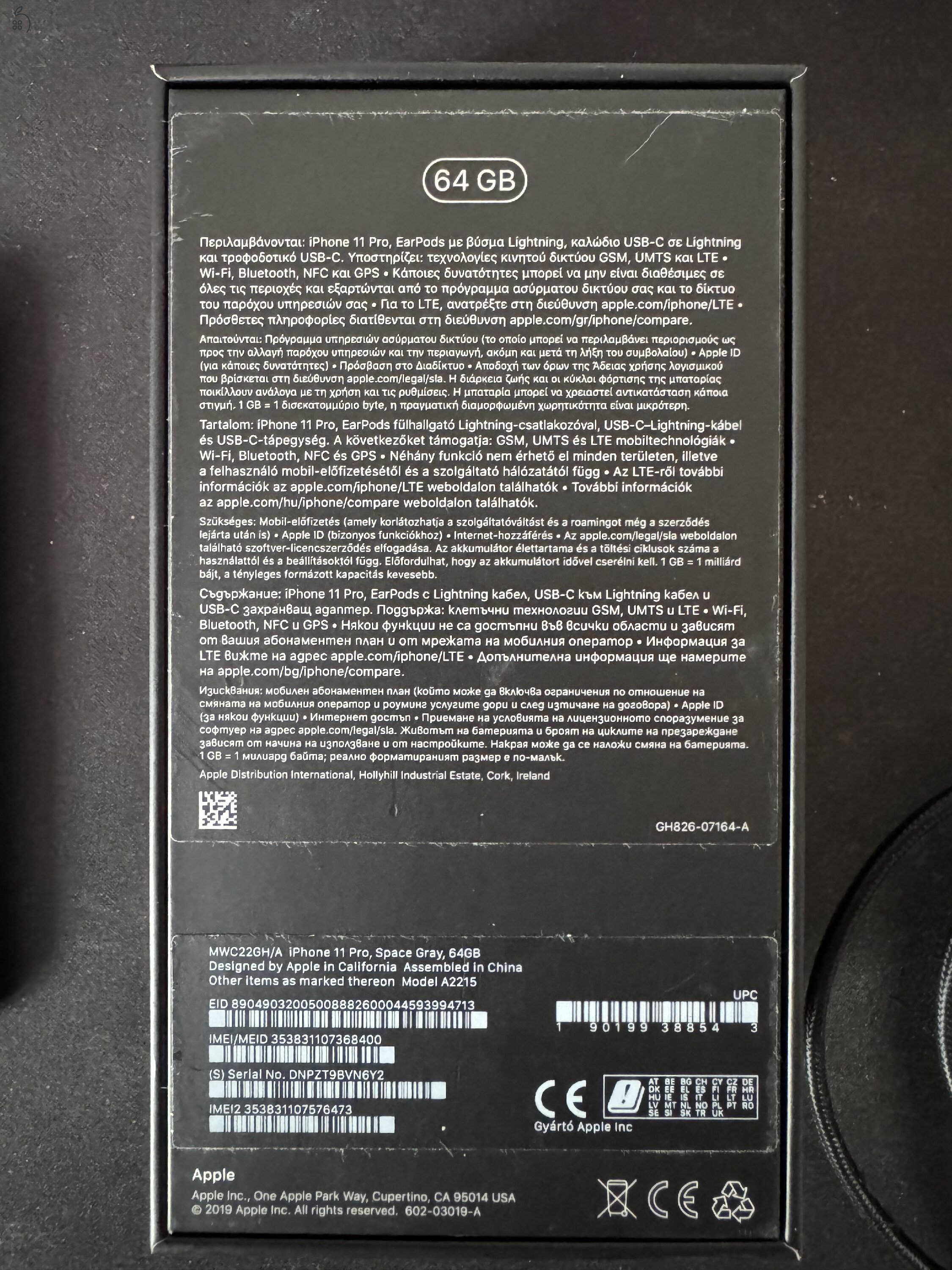 Használt, szép állapotú iPhone 11 Pro 64gb összes gyári tartozékával, tokkal, extra kábellel