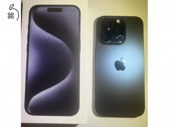 Iphone 15 Pro 256 GB Kék Tökéletes állapotban AJÁNDÉK tartozékokkal