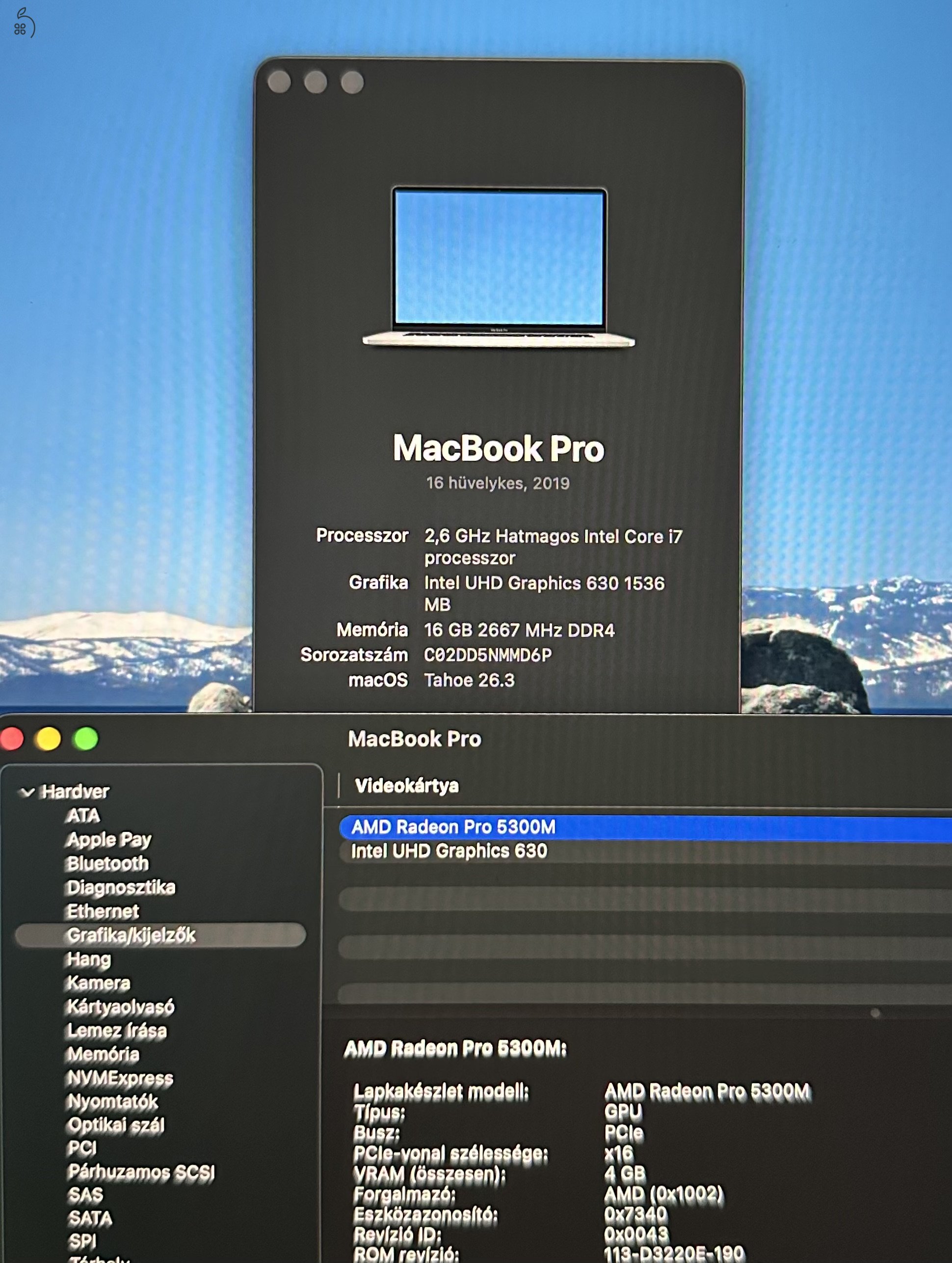Eladó MacBook Pro 2019, 16