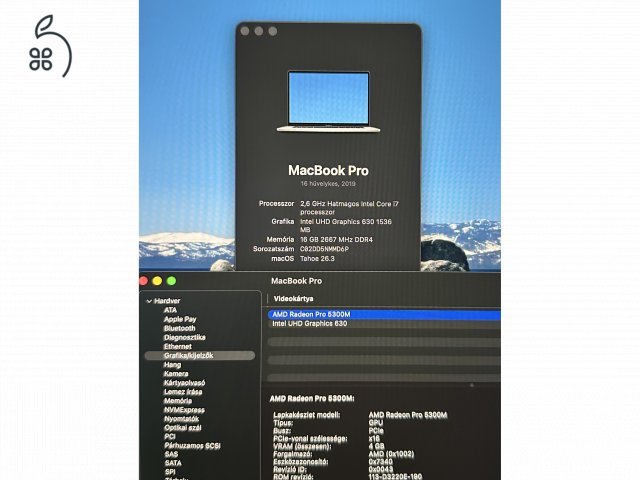 Eladó MacBook Pro 2019, 16