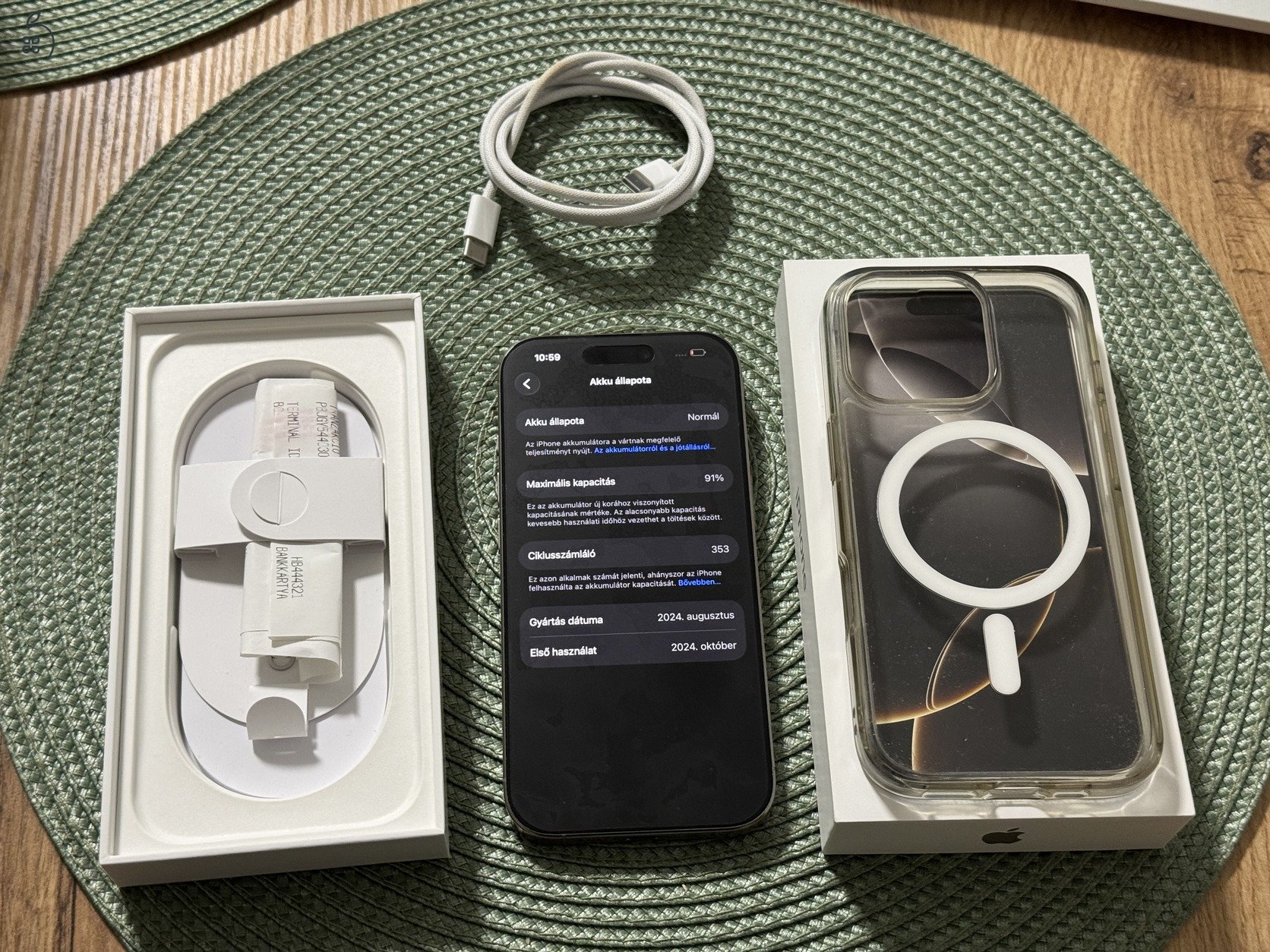 Apple Iphone 16Pro, 128Gb, Natúr titán, 2027.10.15.-ig garancia, Media Markt