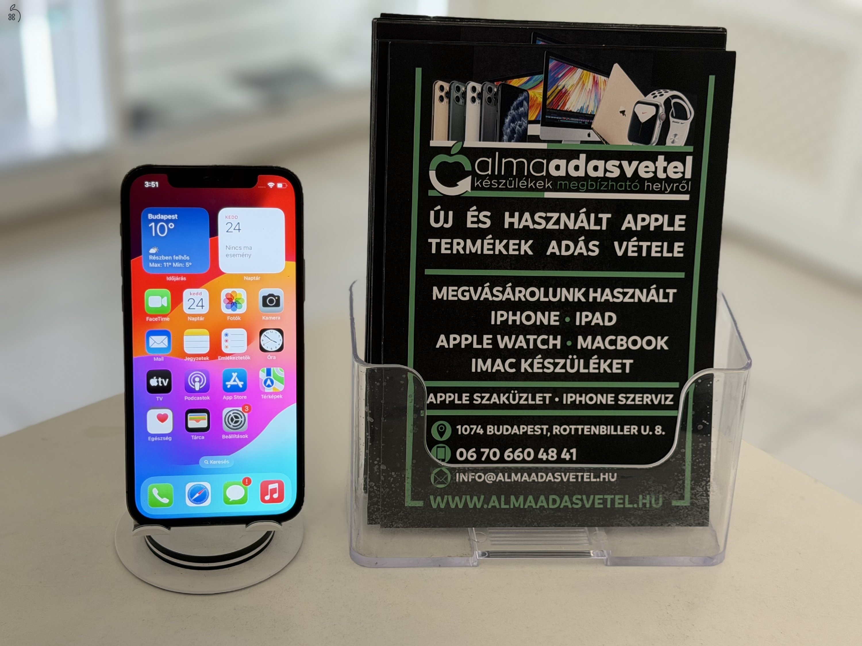 iPhone 12 Pro 128GB Független Használt/1 hónap gar./Akku 100%/z24