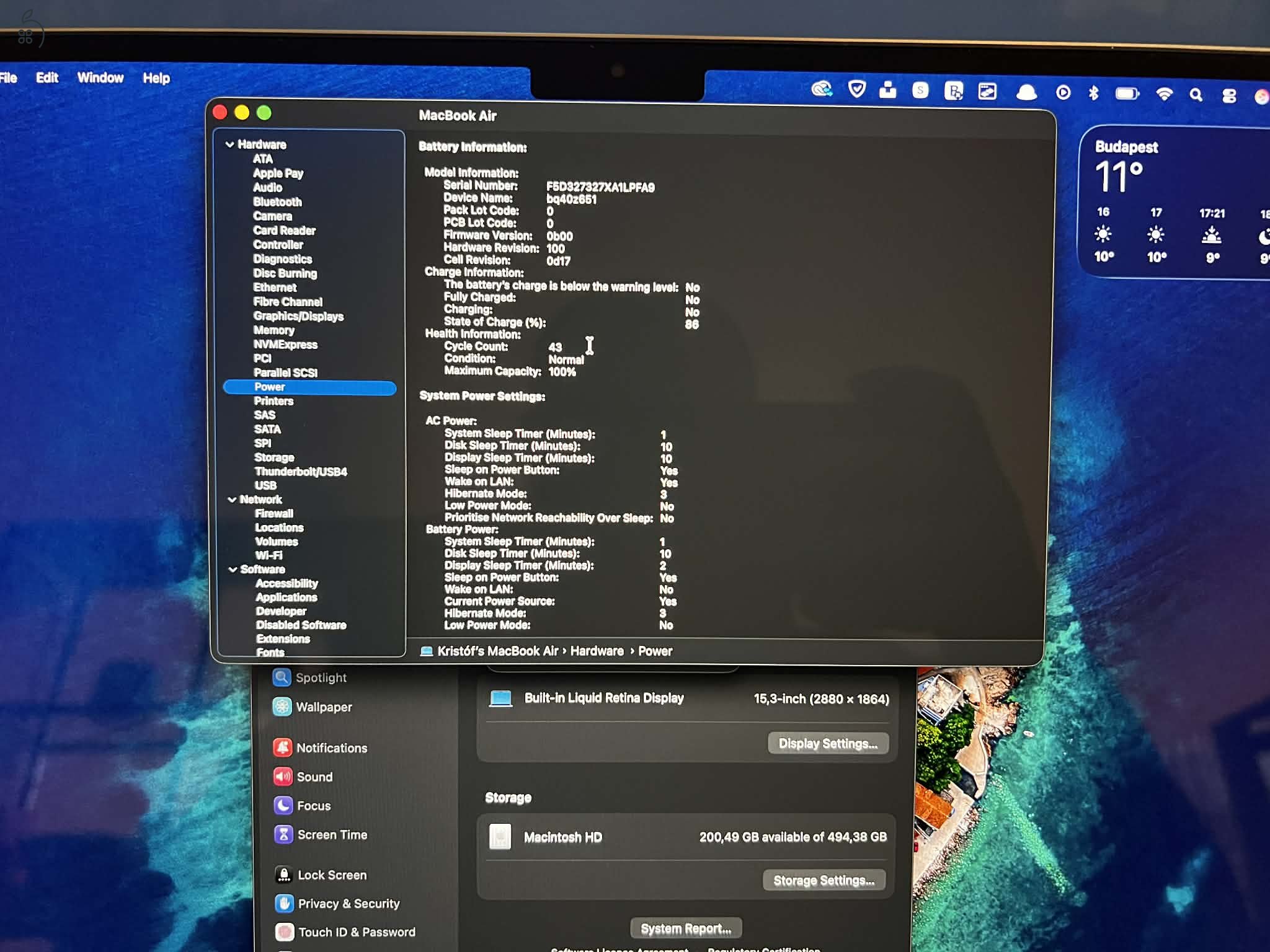 Eladó MacBook Air 15” M2 (2023.12.) – 8GB / 512GB – 100% akku – Garanciás 2026.12-ig – Magyar bill.