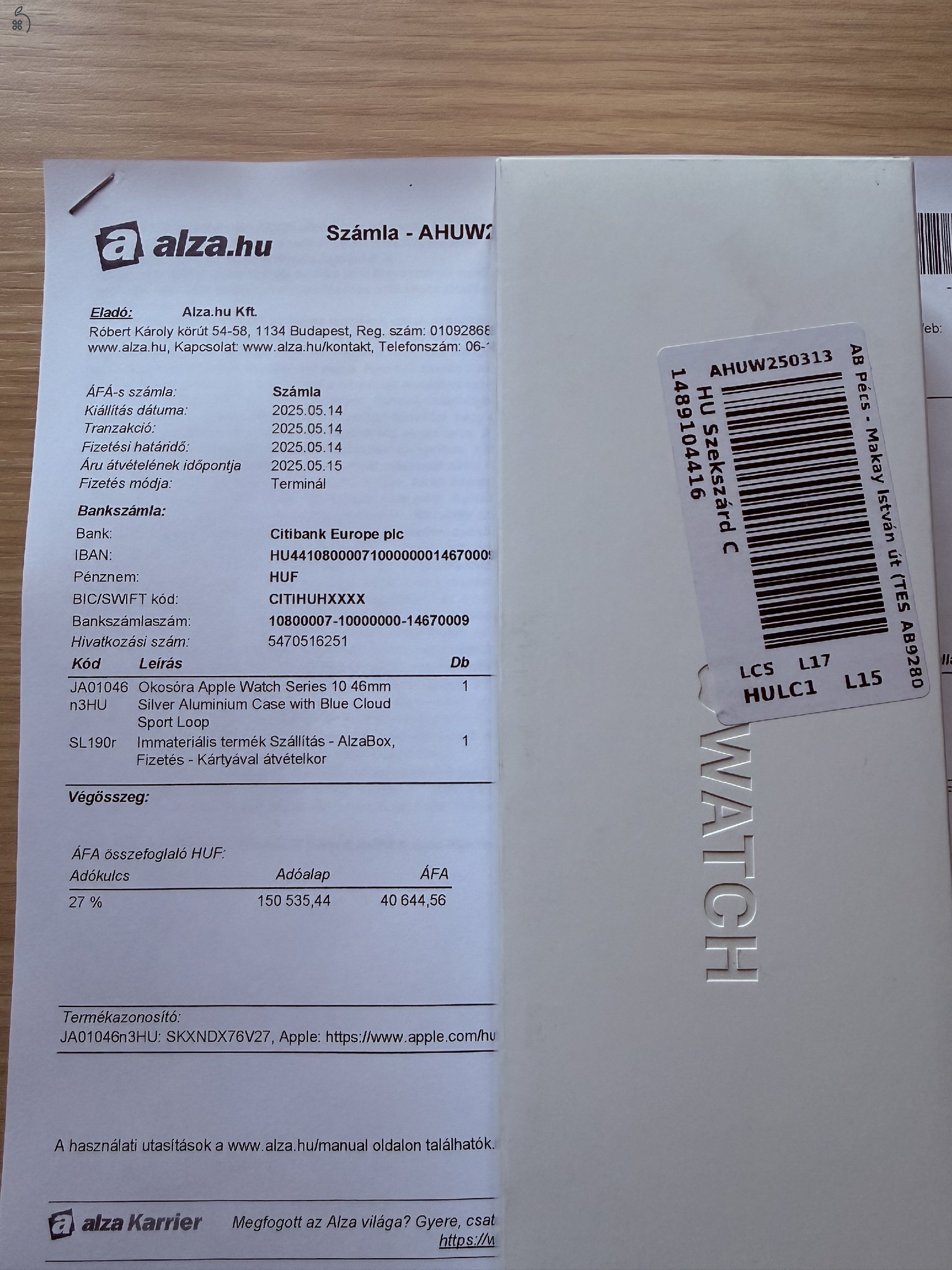 Apple Watch Series 10 46 mm Silver Aluminium