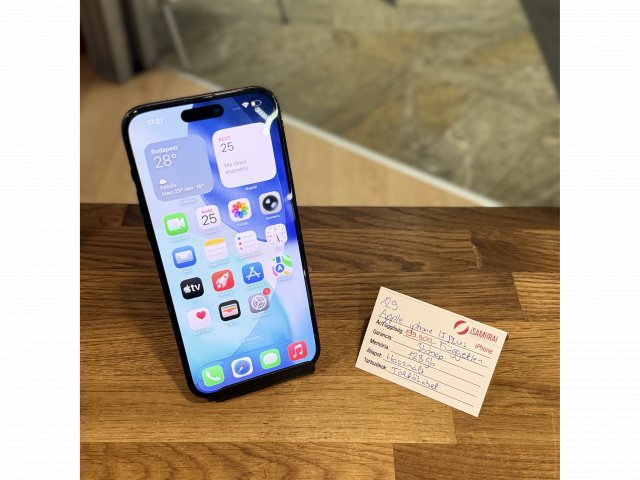 Apple iPhone 15 Plus - 128 GB - Fekete - Akku 100% (129.)
