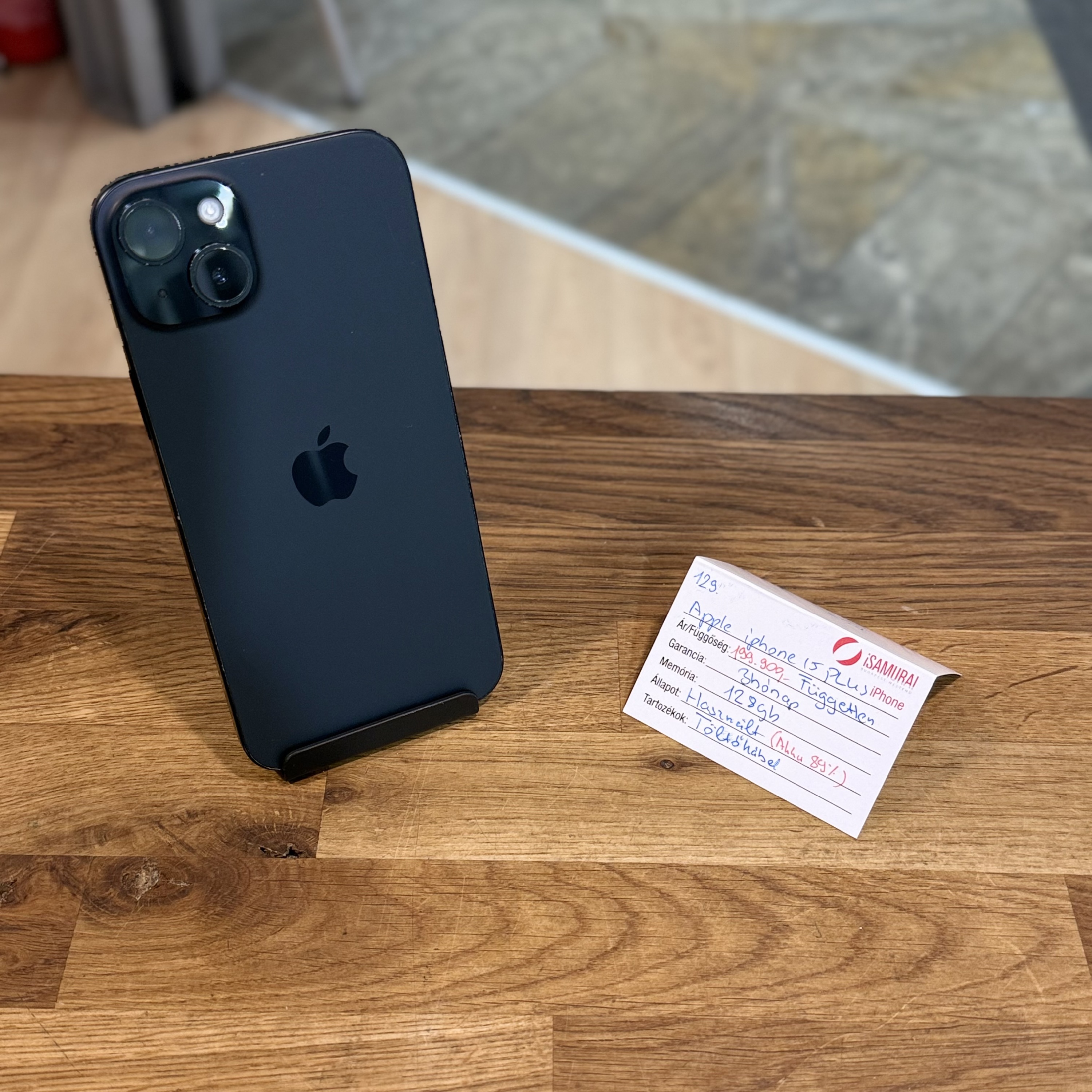 Apple iPhone 15 Plus - 128 GB - Fekete  (129.)