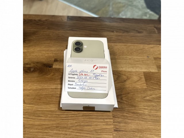 101. Apple iPhone 17 - 256 GB - Sage Green - újszerű