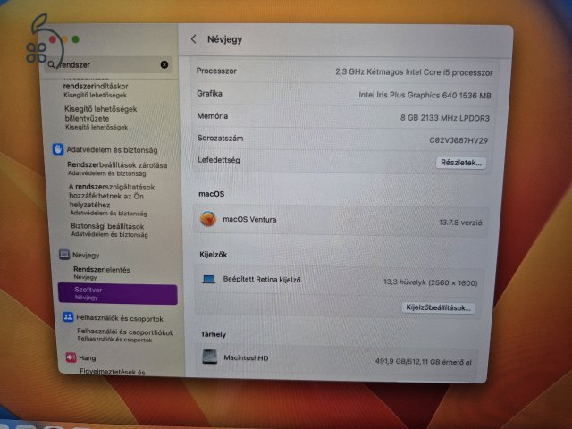 Apple Macbook pro mid 2017 13