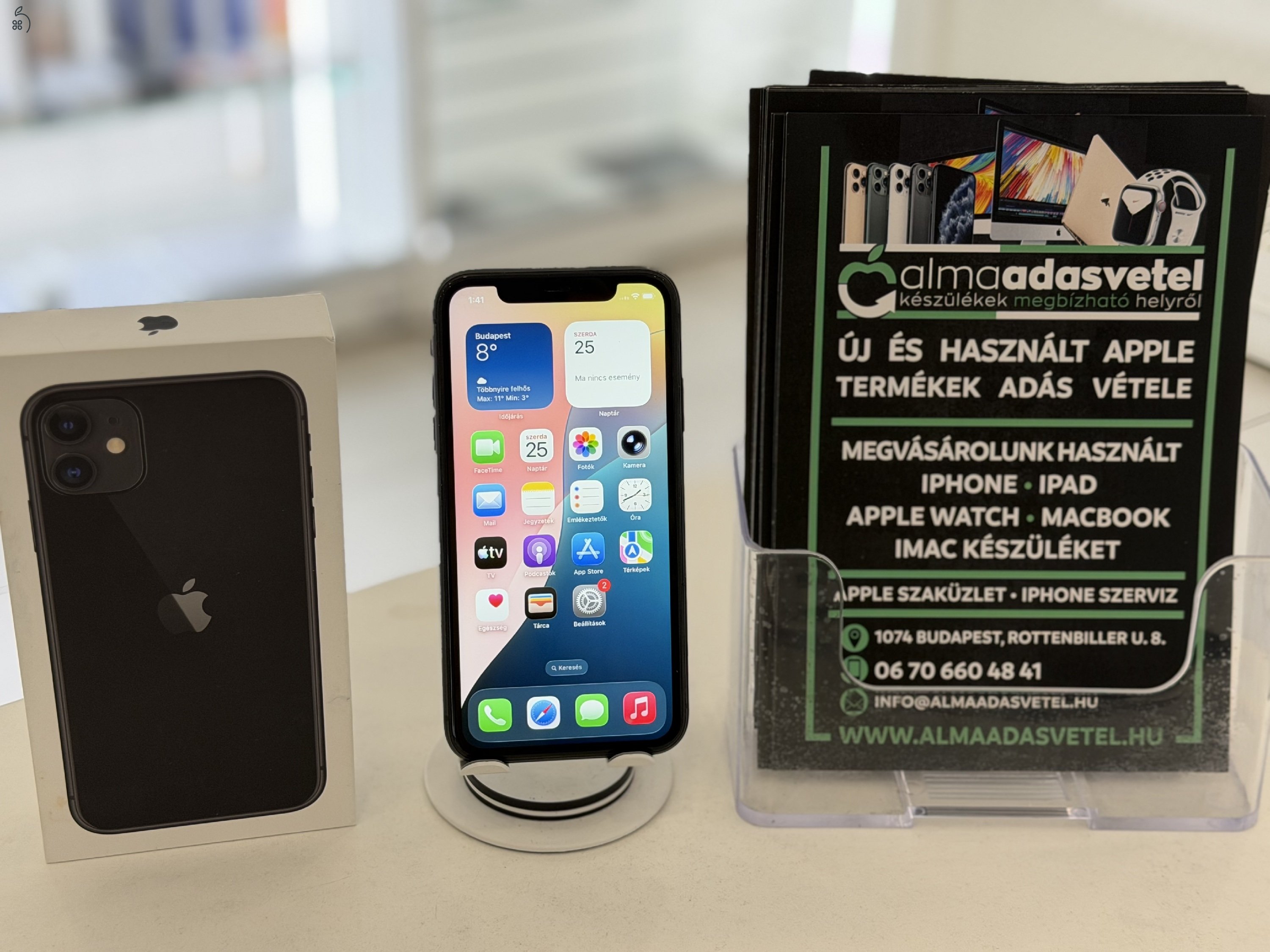 iPhone 11 256GB Független Használt/1-3 hónap gar./Akku 100%/p4769