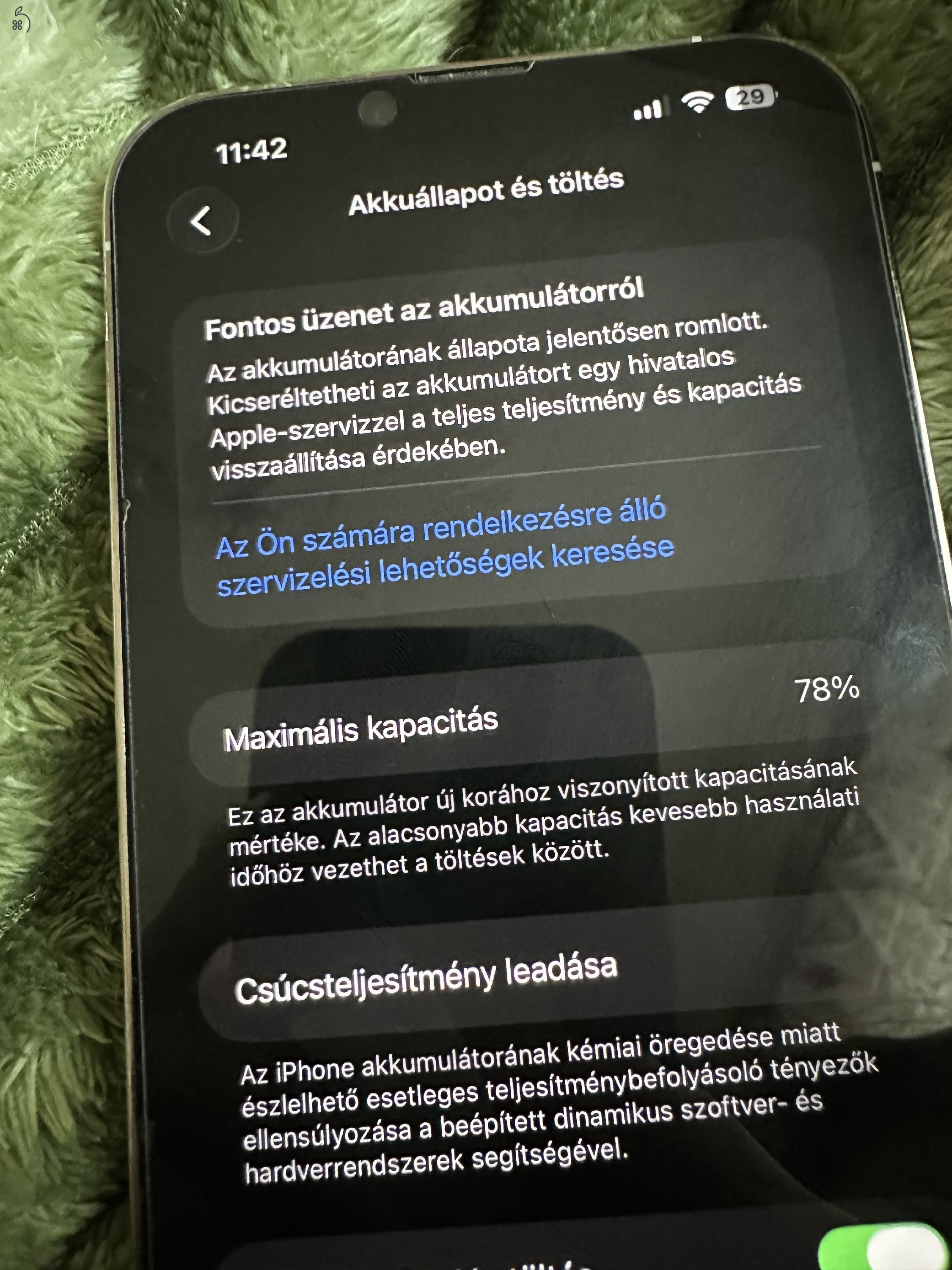 Eladó IPhone 13 Pro Max fehér színű 