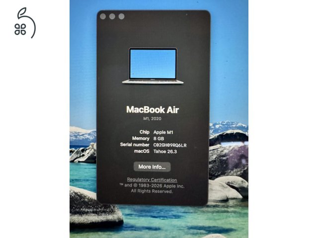 MacBook Air 13″ (M1, 2020) — 8 GB — kiváló állapot
