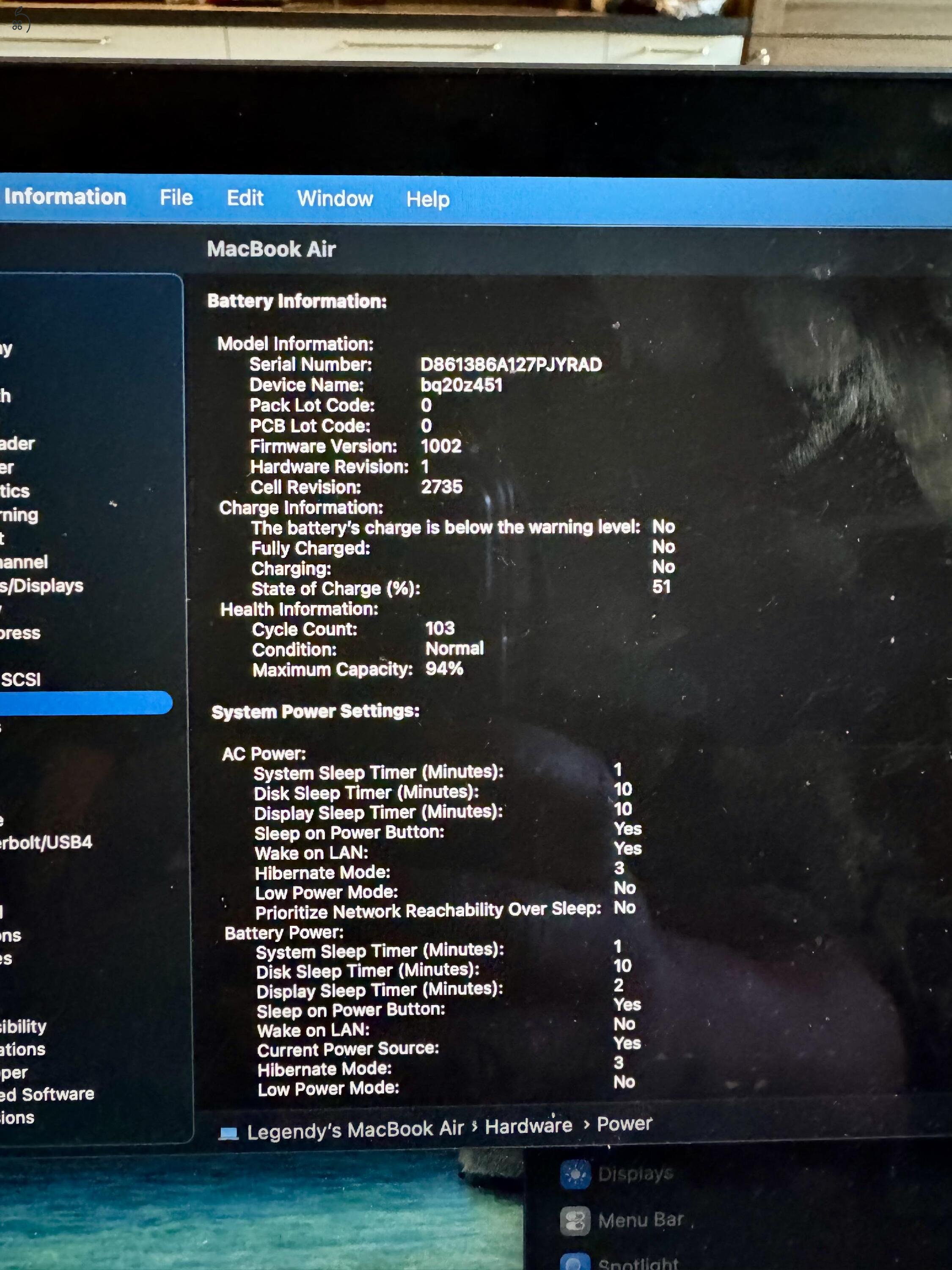 MacBook Air 13″ (M1, 2020) — 8 GB — kiváló állapot