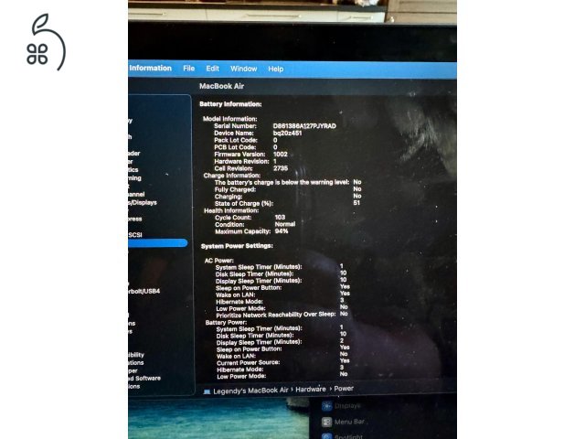 MacBook Air 13″ (M1, 2020) — 8 GB — kiváló állapot
