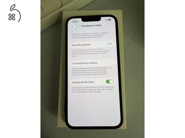 Eladó iPhone 13 Midnight 128GB, 84%, Ajándék tokok és IGLASS Pro fólia