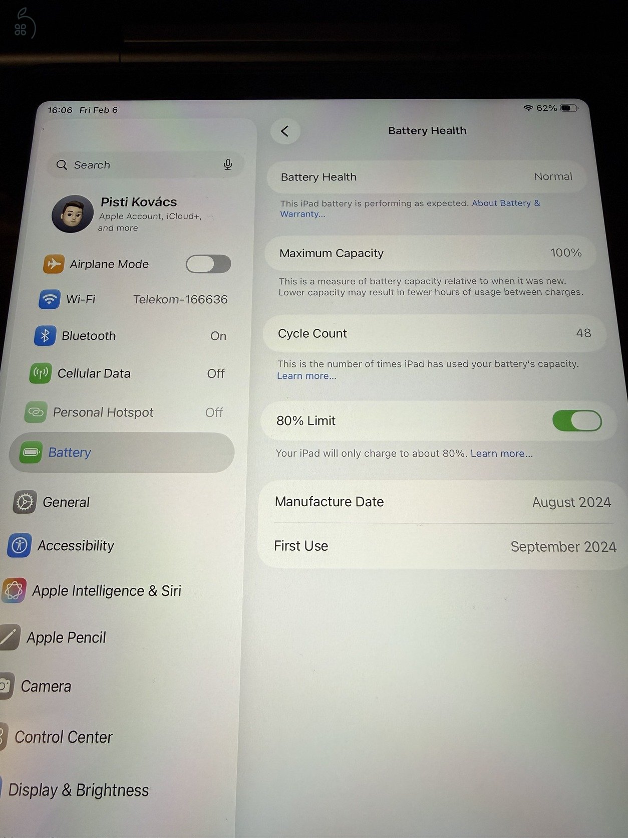 iPad Air 11” Wi-fi + Cellular M2 2024 128GB , Space Grey 