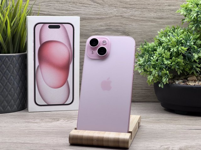 Hibátlan iPhone 15 Pink 128GB 2 ÉV Garanciával 92%
