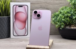 Hibátlan iPhone 15 Pink 128GB 2 ÉV Garanciával 92%