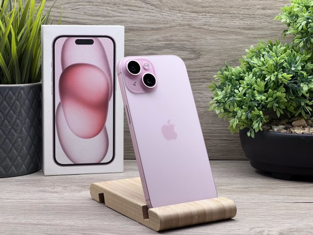 Hibátlan iPhone 15 Pink 128GB 2 ÉV Garanciával 92%
