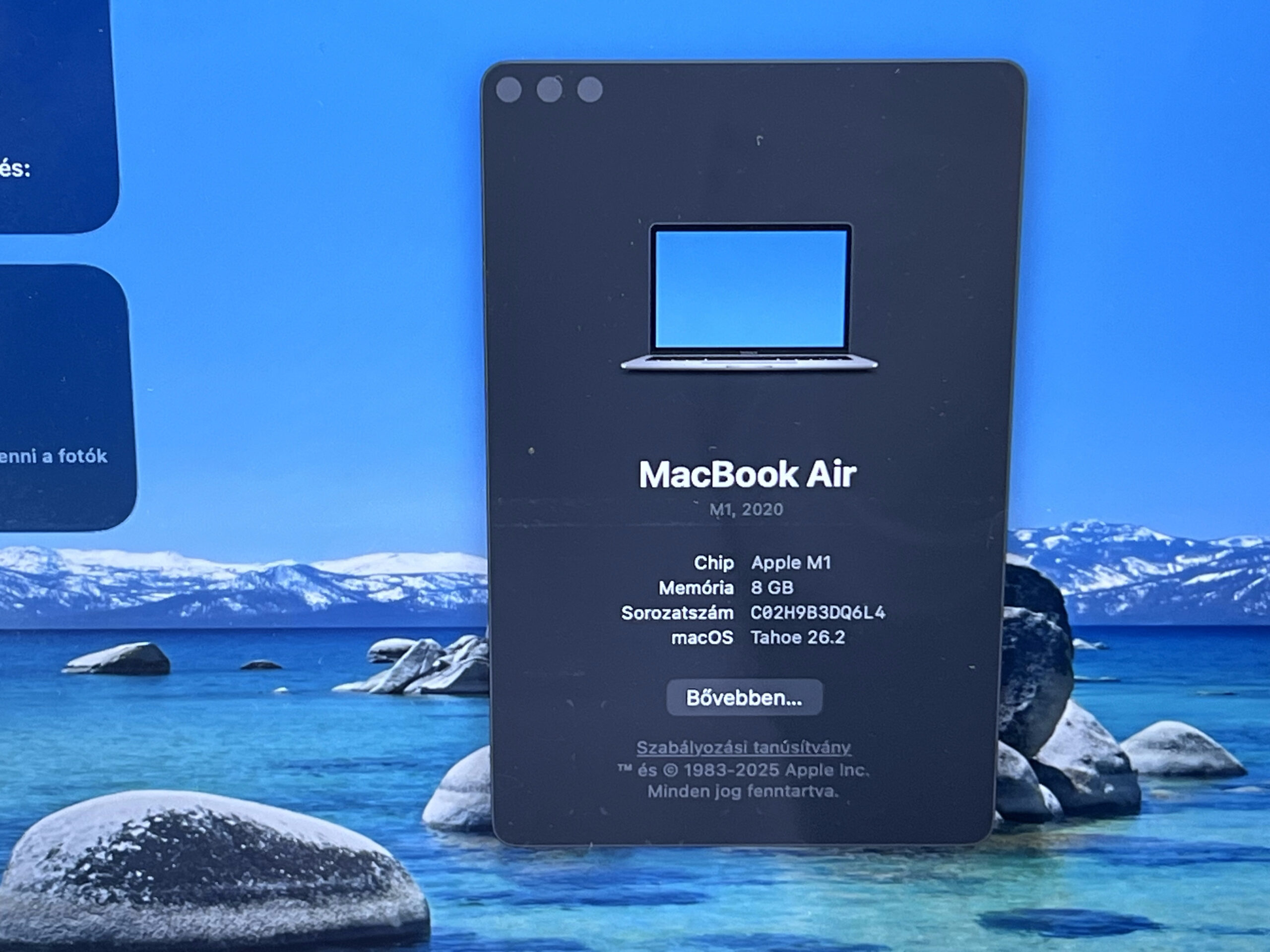 MacBook Air 2020 M1 13” 256GB 2 ÉV Garanciával Számlával