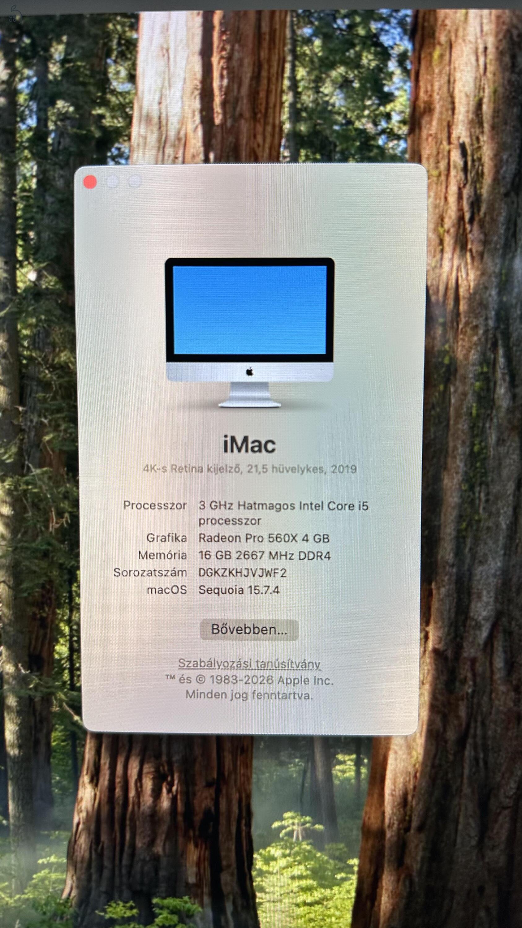 iMac 21'5 asztali gép