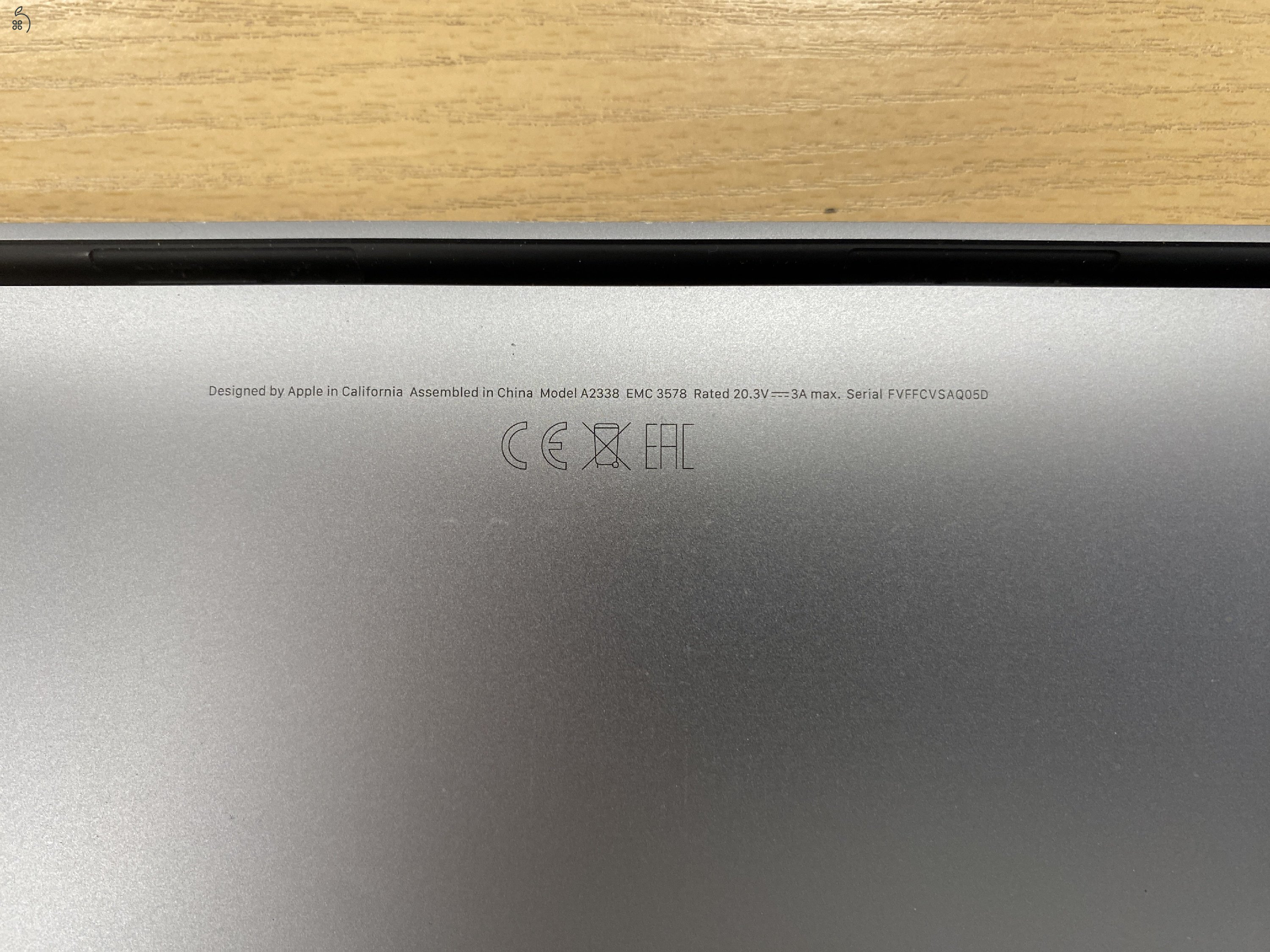 Macbook Pro M1 2021 8GB RAM 256GB SSD Magyar bill, 93% akku, Space Gray