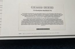 Macbook Pro M1 2021 8GB RAM 256GB SSD Magyar bill, 93% akku, Space Gray