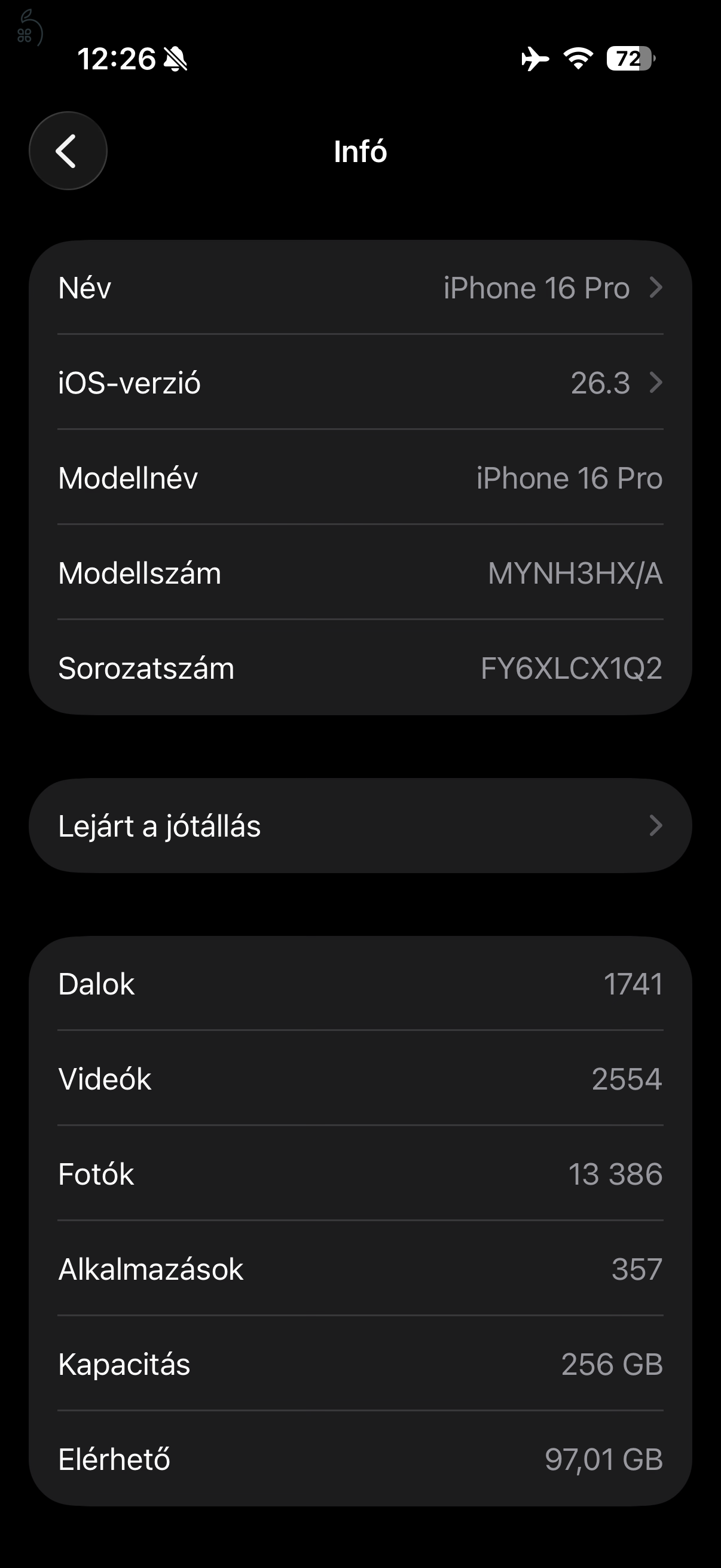 iPhone 16 Pro 256 GB Fekete