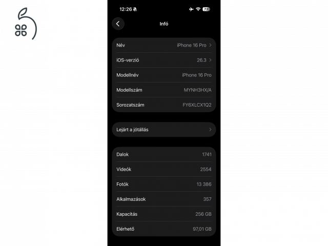 iPhone 16 Pro 256 GB Fekete