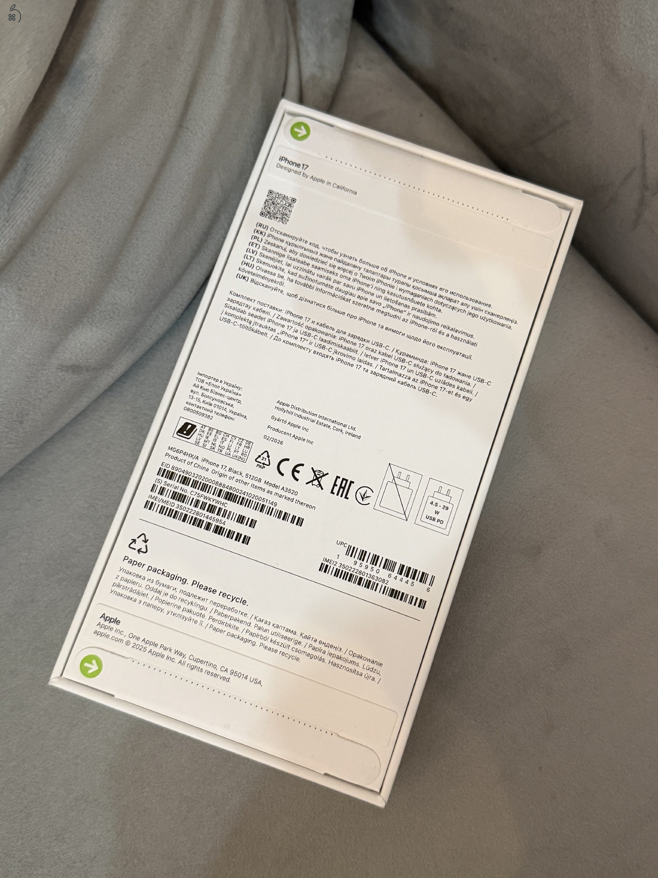 Bontatlan iPhone 17, 512GB, black