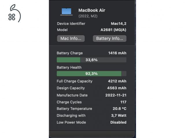 MacBook Air M2 Silver 13' |92%|8GB|256GB