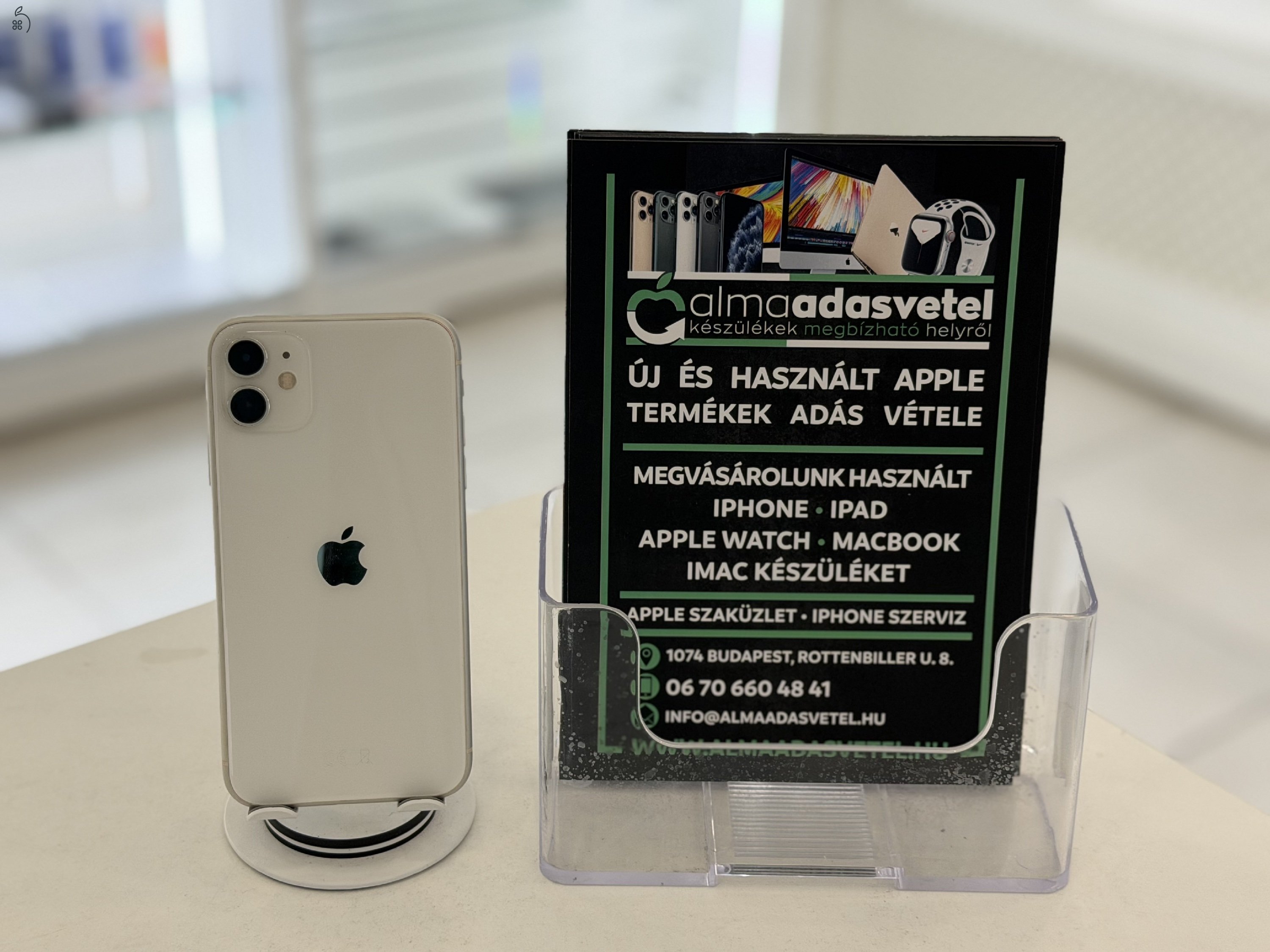 iPhone 11 128GB Független Használt/1-3 hónap gar./Akku 100%/p4783