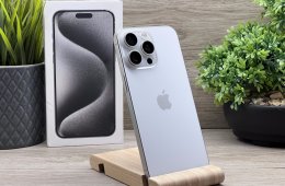 Hibátlan iPhone 15 Pro Max White Titanium 256GB 2 ÉV Garanciával 90%