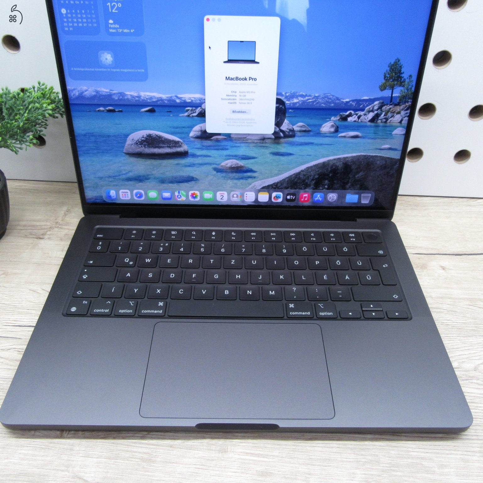 Apple MacBook Pro 14 M3 Pro 2023 1TB használt karcmentes – 100% akku (16 ciklus) – 6 hónap garancia