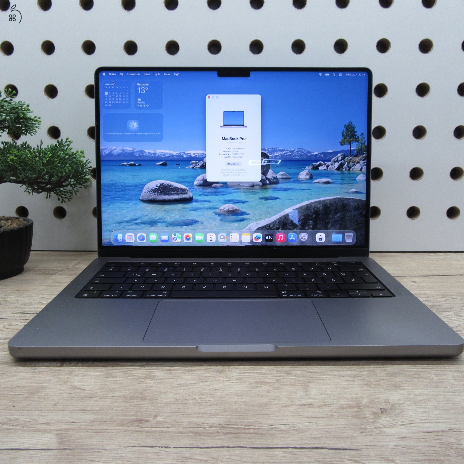 Apple MacBook Pro 14 (2021) – M1 Pro / 16GB / 500GB SSD – használt, megkímélt – 84% akku (545 ciklus)