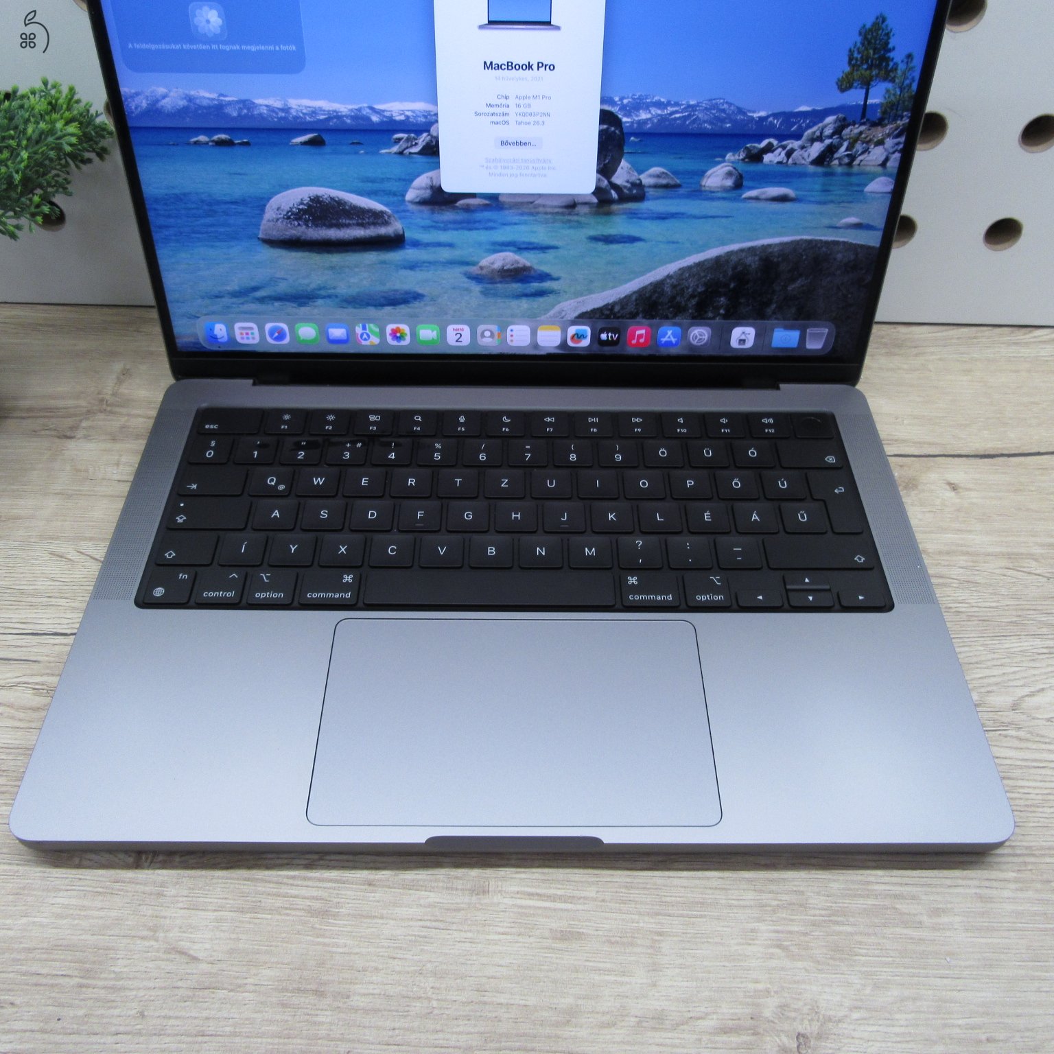 Apple MacBook Pro 14 (2021) – M1 Pro / 16GB / 500GB SSD – használt, megkímélt – 84% akku (545 ciklus)