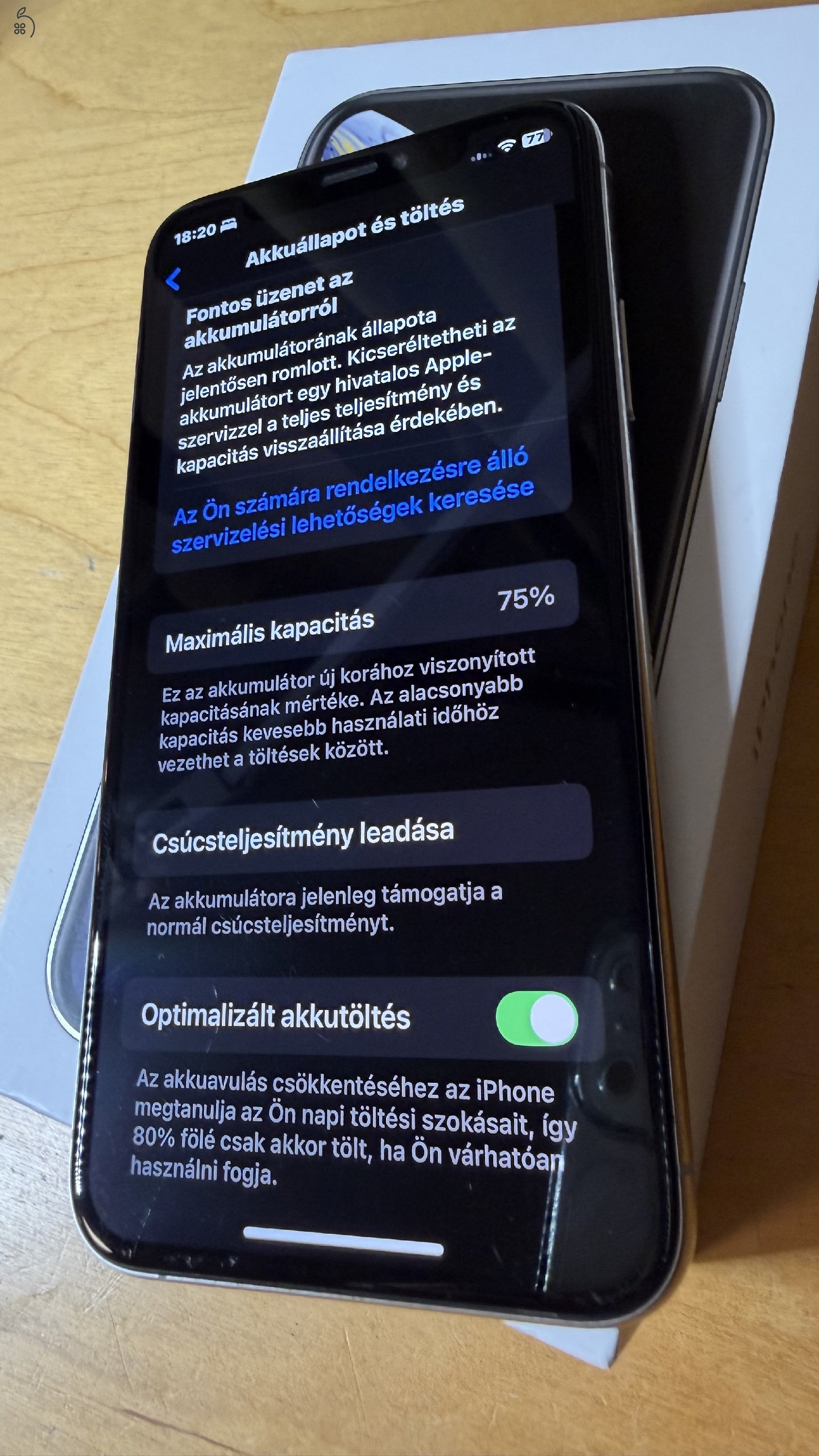 iPhone XS 64GB silver - Független Megkímélt állapotban