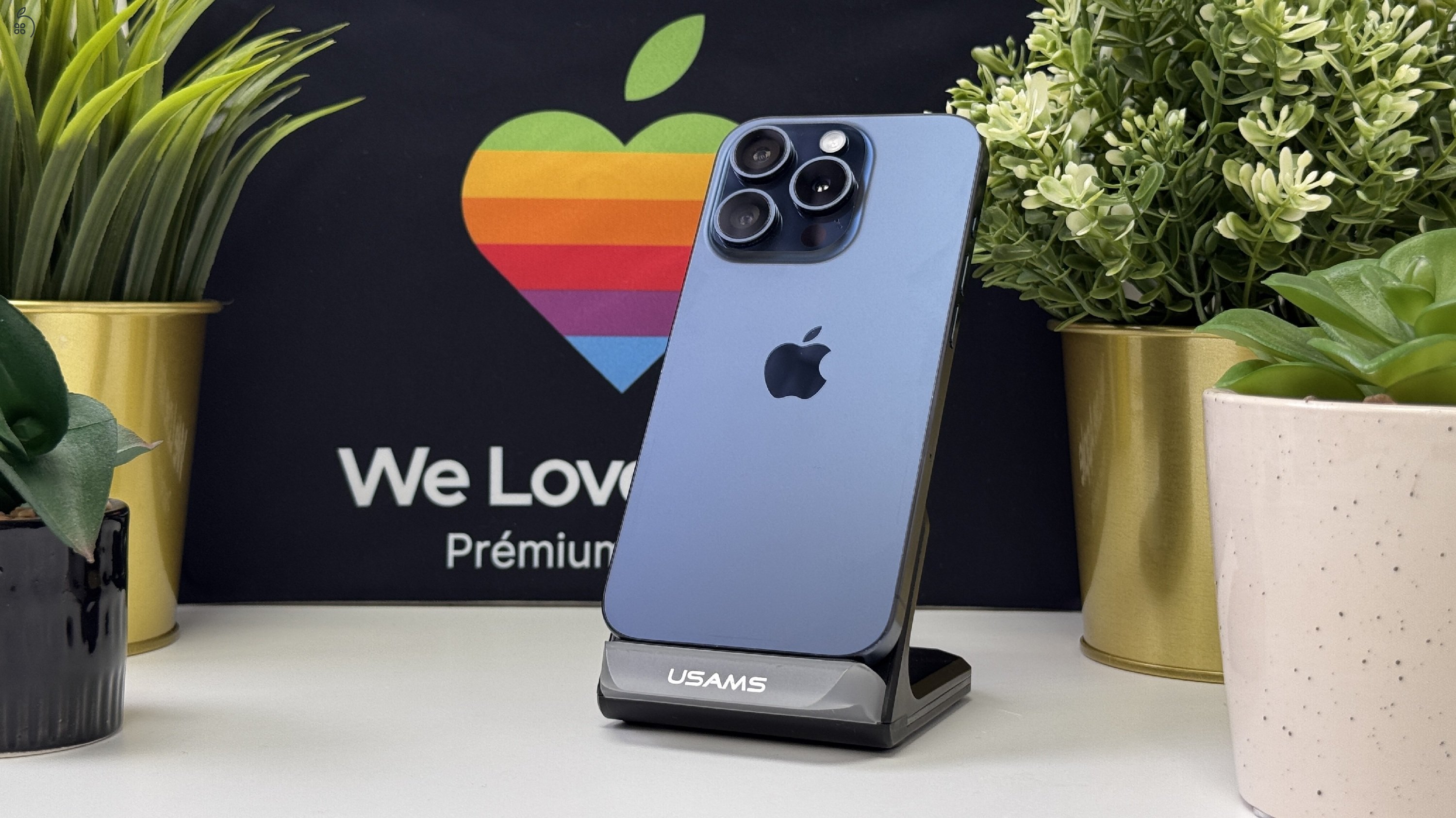 iPhone 15 Pro 128GB Kék, Független - 1ÉV Garancia, Számla