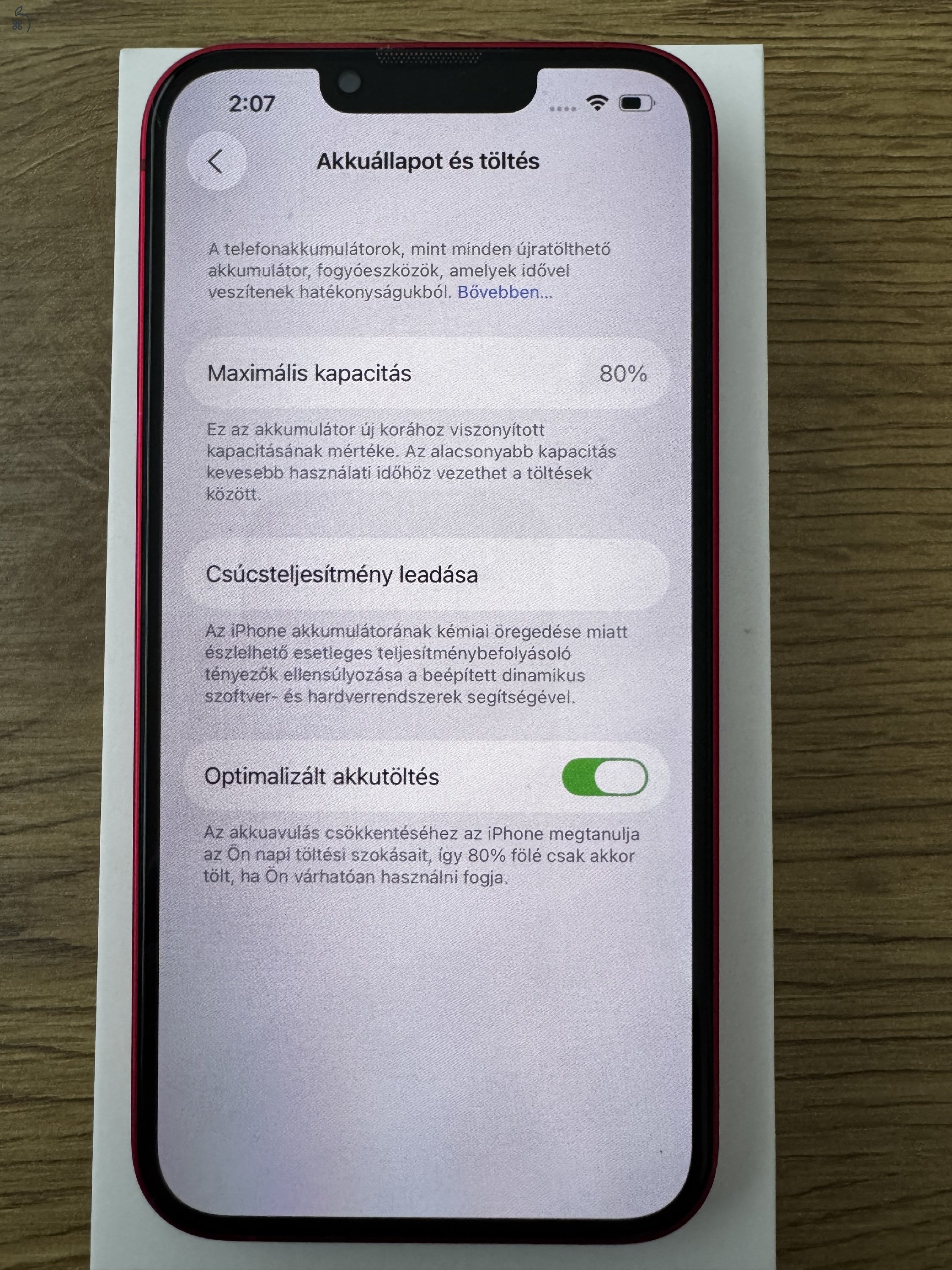 iPhone 14 (PRODUCT) RED – 80% akkukapacitás – szép állapotban