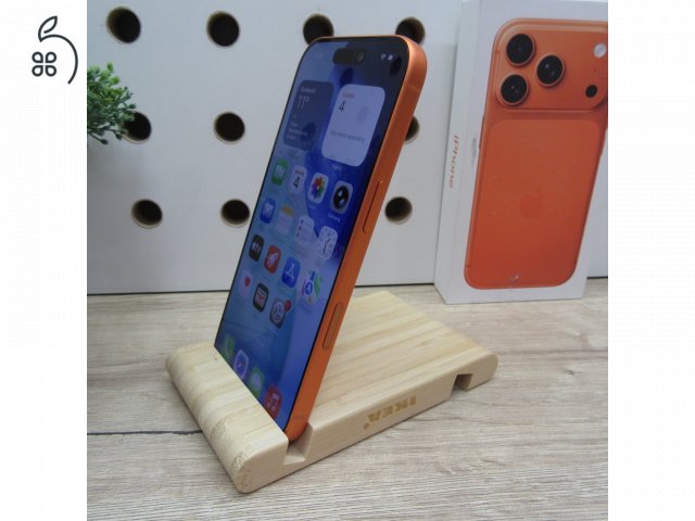Apple iPhone 17 Pro Cosmic Orange 256GB használt karcmentes – 100% akku (49 ciklus) – garancia 2026.12.29.-ig