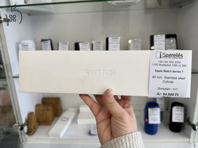 Apple Watch Series 7 45mm Stainless Steel Graphite akku 81% (1/1) iSzerelés.hu