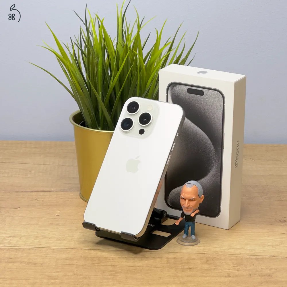 MacSzerez.com - iPhone 15 Pro / 128GB / Fehér Titán / Kártyafüggetlen / Garancia! 