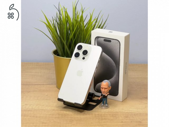 MacSzerez.com - iPhone 15 Pro / 128GB / Fehér Titán / Kártyafüggetlen / Garancia! 