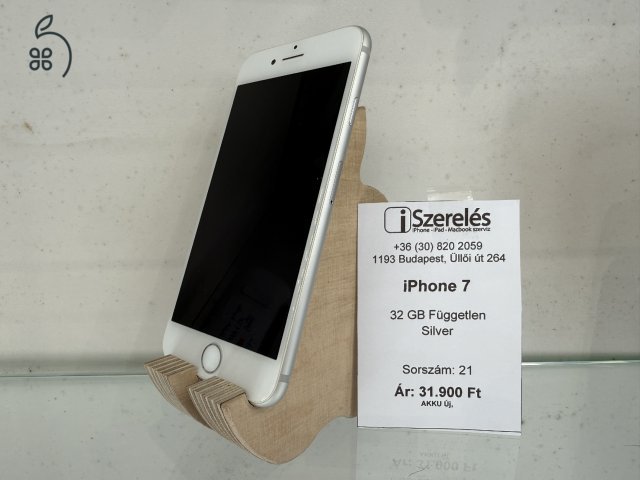 iPhone 7 32GB független silver ÚJ AKKUVAL (21) iSzerelés.hu