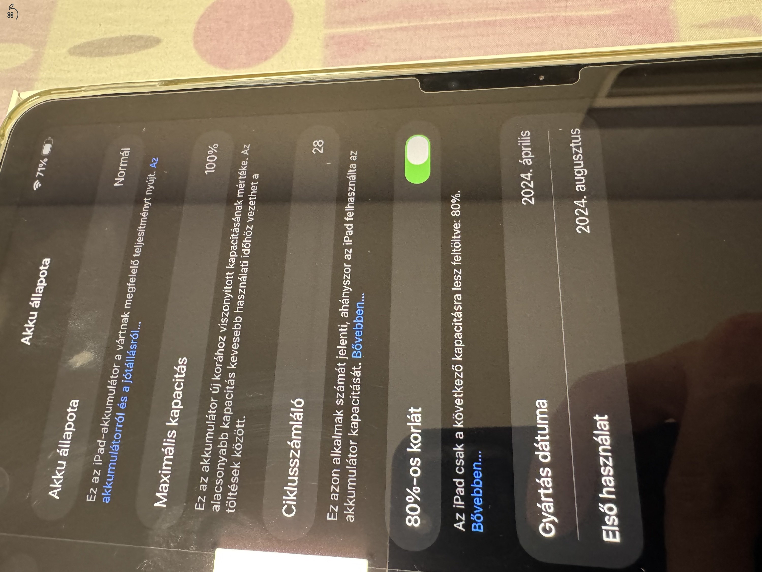 iPad Air 11” 2024 M2 256GB Starlight 100% Akku Garancia