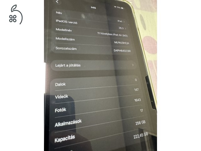 iPad Air 11” 2024 M2 256GB Starlight 100% Akku Garancia