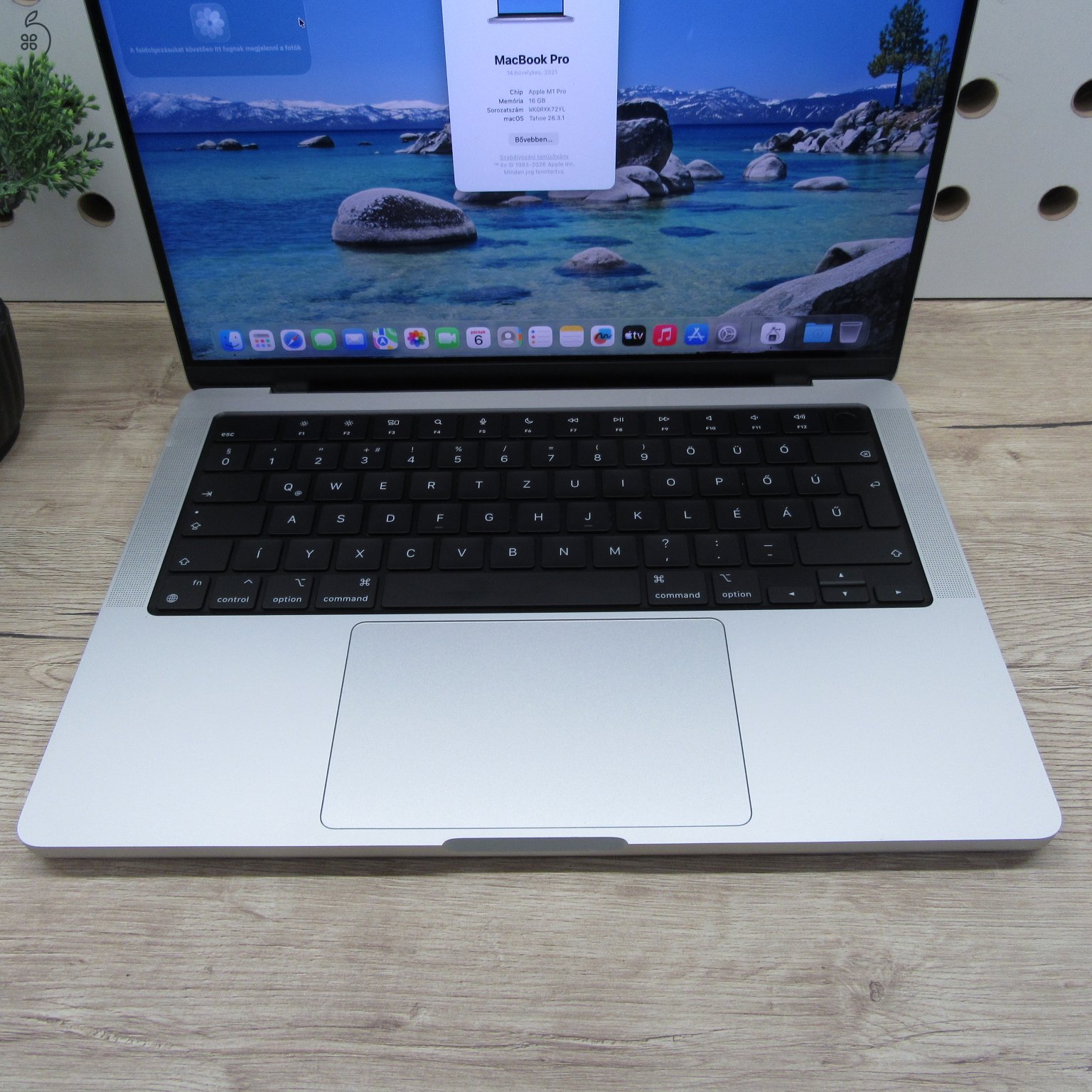 Apple MacBook Pro 14 (2021) – M1 Pro / 16GB / 500GB SSD – használt, szép állapot – 90% akku (265 ciklus)