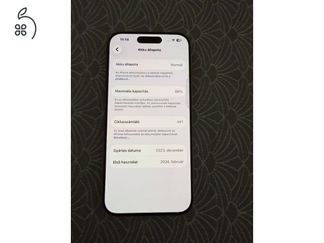 ✨ Eladó újszerű iPhone 15 Pro 128 GB – megkímélt, szinte új állapot ✨