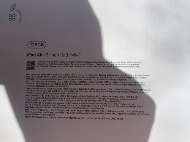 Apple iPad Air 13” M3 128GB – új, bontatlan